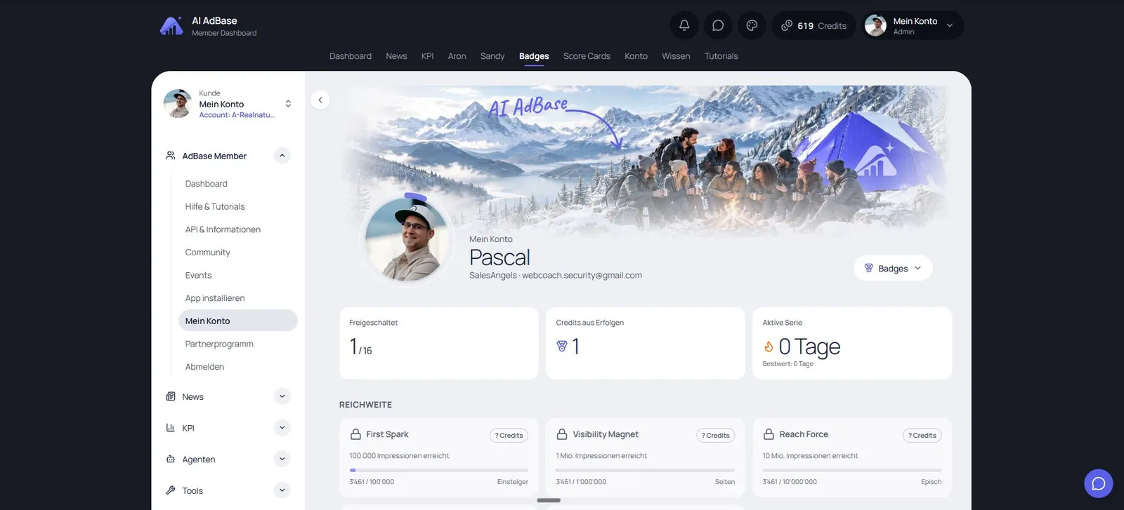 Mein Konto im neuen Design