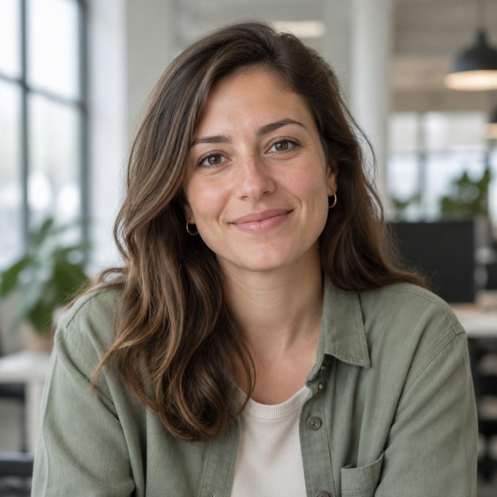 Portrait von Rima, der KI-Kundenassistentin von AI AdBase